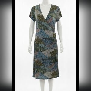 Vibrant Blue and Green Patterned Dress